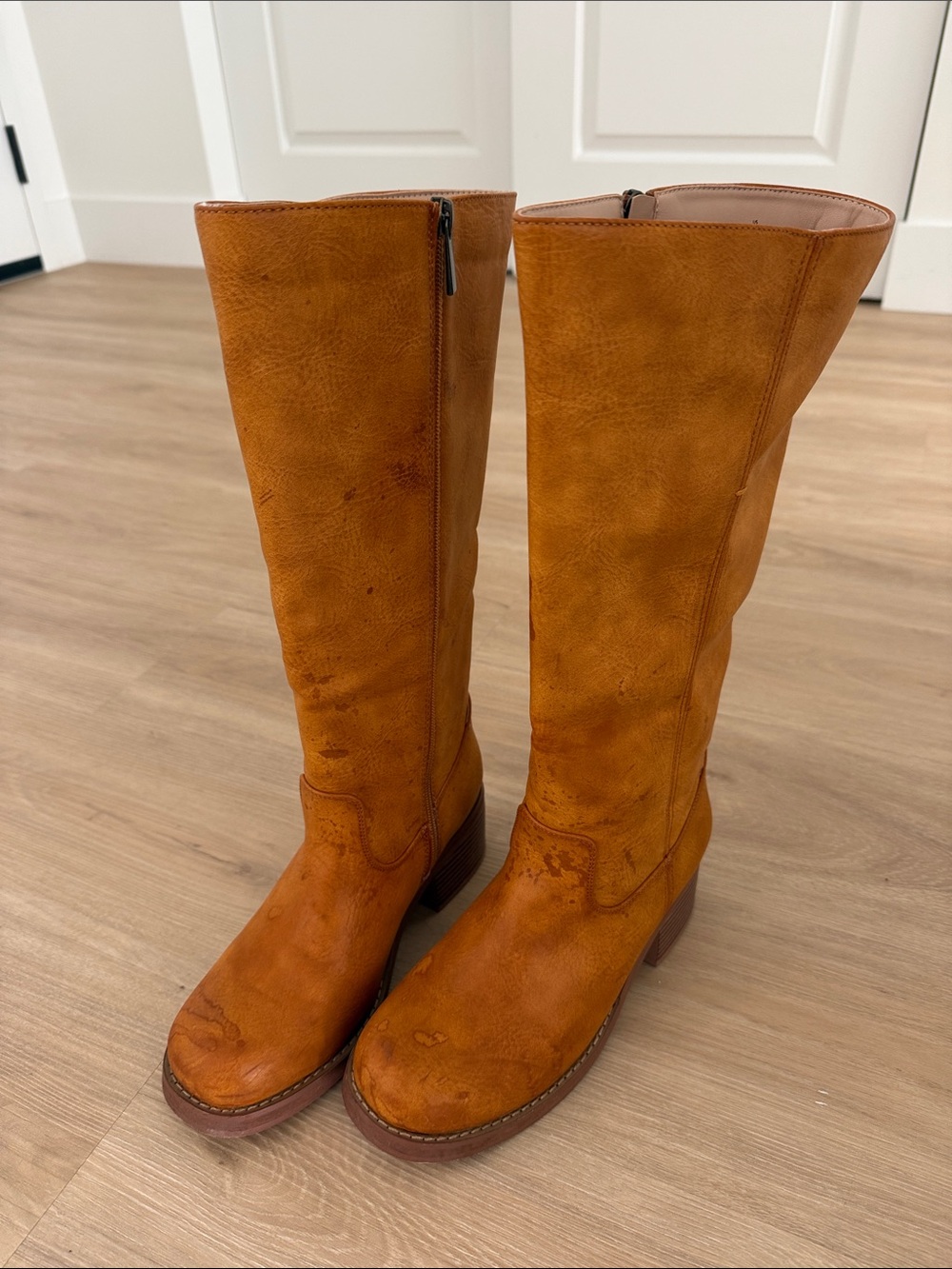 Women's Tall Tan Leather Boots